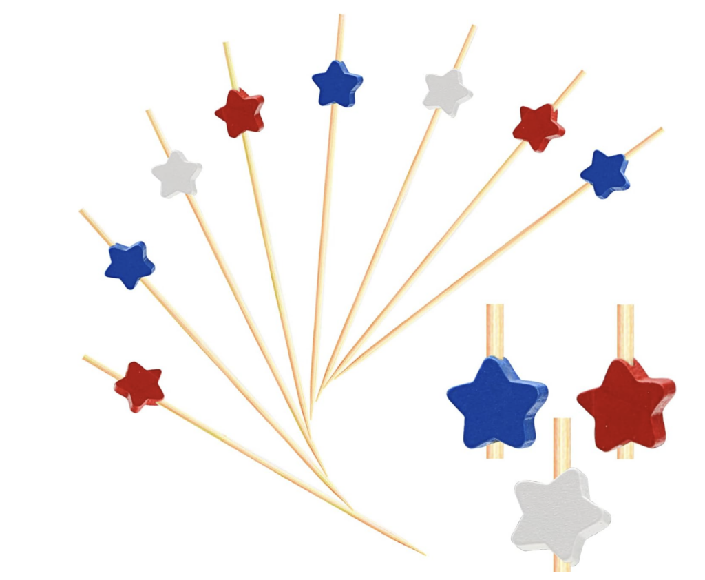 Red White Blue Star Cocktail Picks